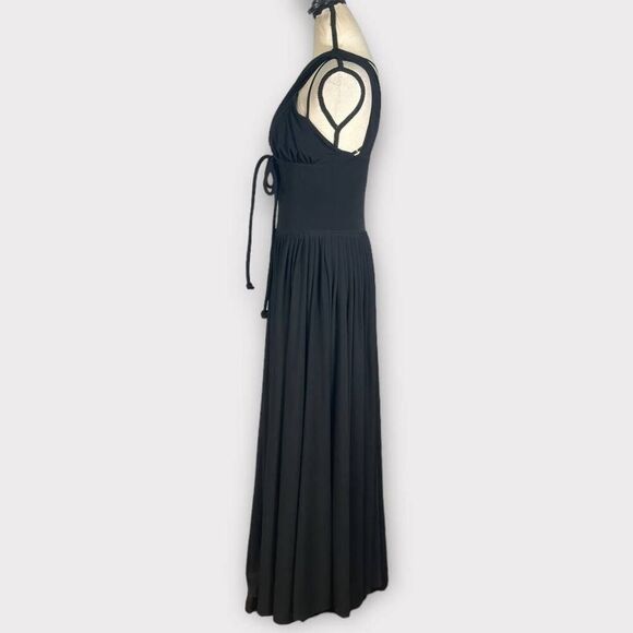 Harbison Moonbeam Cutout Jersey Maxi Dress Women's Medium Black Sleeveless NWOT - Picture 4 of 11